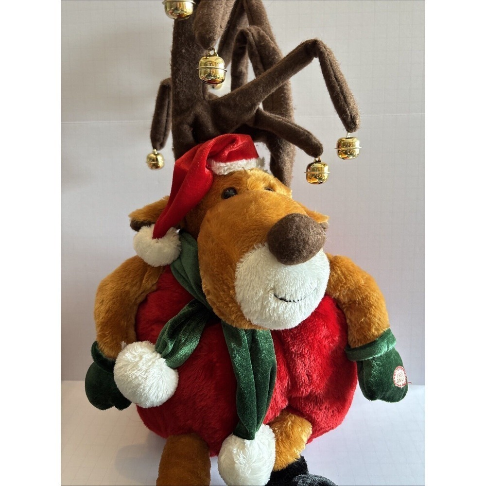 Dan Dee Christmas Antler Reindeer Jingle Bell Rock Sings & Dances 20" Tall Bells